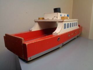 LEGO DENMARK VINTAGE 1950 ' S WOOD FERRY BOAT ULTRA RARE ITEM VERY GOOD COND. 4