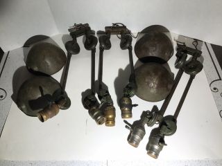 Vintage Industrial Machine Age Articulating Lighting Steampunk Project As - Is