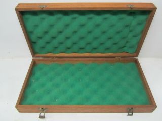 Vintage Wood W/ Green Velvet Lined,  Display Case Brass Hinges & Latches
