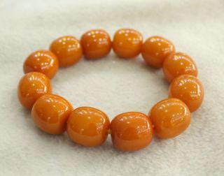Chinese Chicken Oil Yellow Beeswax Hand - Carved Buddha Bead Bracelet Bangle Qh