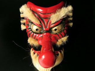 Japanese Handmade TENGU mask noh kyougen kagura demon mask bugaku 3