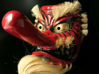 Japanese Handmade TENGU mask noh kyougen kagura demon mask bugaku 4