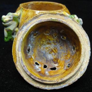 Rare Old Chinese Hand Made Porcelain Incense Burner With Cover Censer
