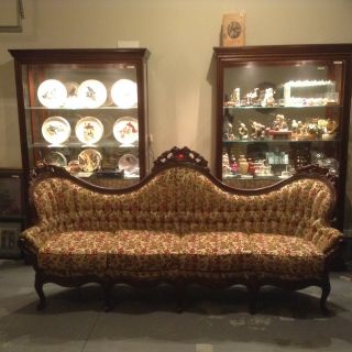 Antique Victorian Camel Back Floral Style Sofa Just Lowered To Sell