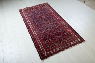 5.  9ft 2.  95ft Antique Hand - Knotted Tribal Rug Vintage Oriental Persian Wool Rug