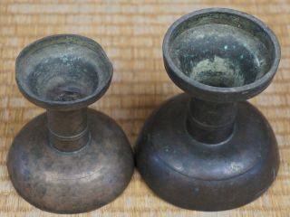 Antique Japan Buddhist temple offering vase 1800s bronze tools instrument 5