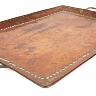 JOHN PEARSON ARTS & CRAFTS HAMMERED COPPER TRAY C.  1900 5