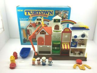 Vintage 1982 Lakeside Tubtown Harbor Village 100 Complete Bath Toy W/ Box