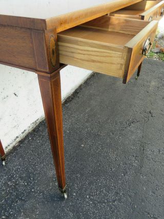 Mahogany Inlay Vintage Library Vanity Console Table Server 9672 5