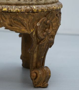 RARE EARLY 19TH CENTURY ITALIAN GILTWOOD STOOLS HAND CARVED SOLID TIMBER 12