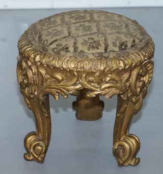 RARE EARLY 19TH CENTURY ITALIAN GILTWOOD STOOLS HAND CARVED SOLID TIMBER 2