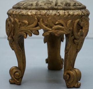RARE EARLY 19TH CENTURY ITALIAN GILTWOOD STOOLS HAND CARVED SOLID TIMBER 4
