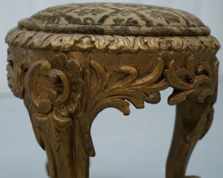 RARE EARLY 19TH CENTURY ITALIAN GILTWOOD STOOLS HAND CARVED SOLID TIMBER 6