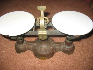 Vintage Balance Beam Tabletop Scale Cenco Marble Tops