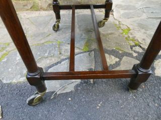 Well Made Older Two Tier Mahogany Tea Cart Trolley Rolling Bar Table F/England 4