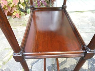 Well Made Older Two Tier Mahogany Tea Cart Trolley Rolling Bar Table F/England 5