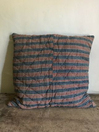 Big Early Antique Inspired Handmade Blue Linsey Woolsey Pillow Aafa Textile