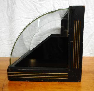 Art Deco 1920 ' s Counter Top Display Case Curved Glass with Key 3
