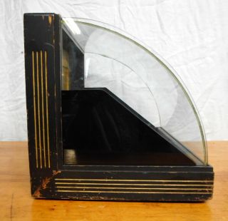 Art Deco 1920 ' s Counter Top Display Case Curved Glass with Key 5