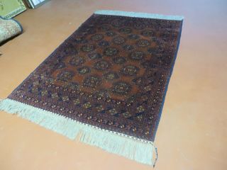 4 ' X6 ' Vintage Handmade Afghan Turkoman Bokhara Balouch Woven Wool Rug Brick Red 2