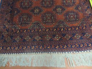 4 ' X6 ' Vintage Handmade Afghan Turkoman Bokhara Balouch Woven Wool Rug Brick Red 5