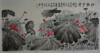 Elegant Large Chinese Painting Signed Master Zhang Daqian O8176