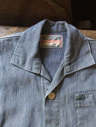 RARE Old Vintage Blue Denim Child’s Workwear Playsuit Calico Patch Textile AAFA 2