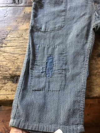 RARE Old Vintage Blue Denim Child’s Workwear Playsuit Calico Patch Textile AAFA 4