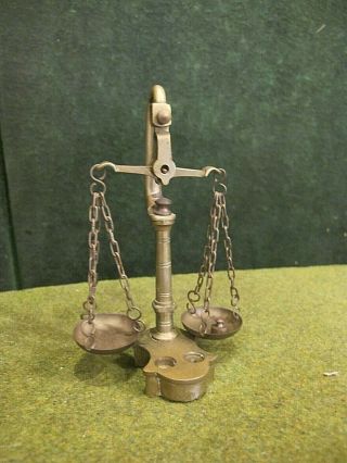 Vintage Miniature Solid Brass Balance Scale Weight
