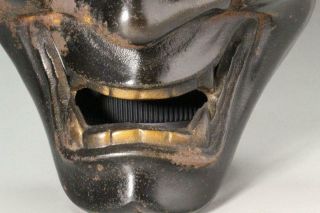 IO09 Japanese old Iron Hannya mask (female demon ' s) Noh Kagura ornament 8