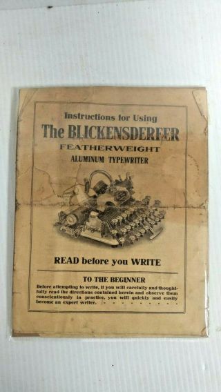 Blickensderfer Blick Aluminum Featherweight Typewriter w/Toolbox & Case 5
