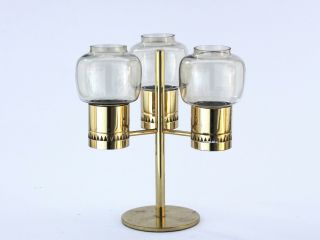 Hans Agne Jakobsson - Candelabrum In Brass With Glass With Glass Shades