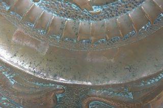 HUGE ARTS & CRAFTS COPPER CHARGER WITH FISH DESIGN - NEWLYN COPPER INTEREST RARE 6