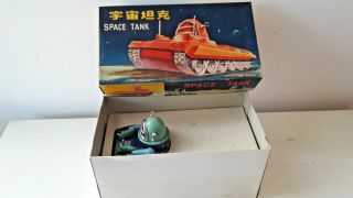 Tin Toy Space Tank Gyro Action Me 091 Made In China 1970 