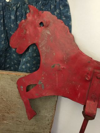 Antique Metal Horse Weathervane In Paint