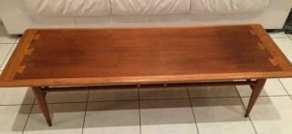 Vintage Mid Century Modern Lane Acclaim Dovetail Walnut Coffee Table 2