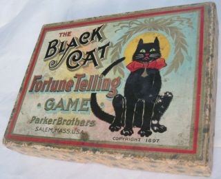 1897 PARKER Bros BLACK CAT Fortune Telling Card Game Salem Mass halloween witch 10