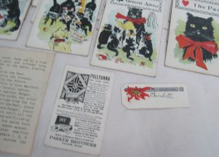 1897 PARKER Bros BLACK CAT Fortune Telling Card Game Salem Mass halloween witch 5