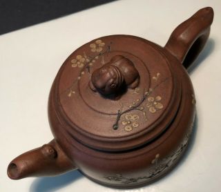 ANTIQUE VINTAGE CHINESE YIXING TEAPOT AND COVER 4