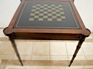 Vintage Game Table ET CETERA by Drexel Flip top chess board corner drink rings 3