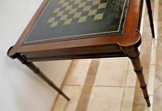 Vintage Game Table ET CETERA by Drexel Flip top chess board corner drink rings 5
