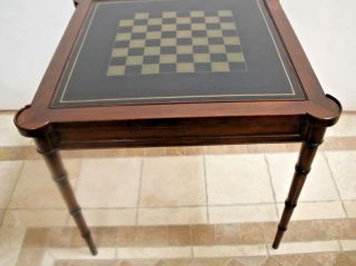 Vintage Game Table ET CETERA by Drexel Flip top chess board corner drink rings 6