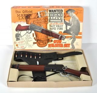 Vtg Rare Marx Wanted Dead Or Alive Mares Laig Toy Gun Rifle Steve Mcqueen & Box