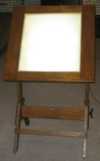 Vintage 1948 Hamilton Lighted Drafting Table Light Box; Delivery Available Il Ia