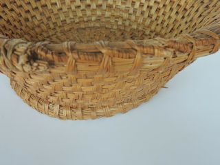 Vintage primitive Rye straw basket dough Folk Art farm Cottage 12 