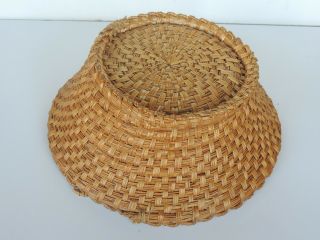 Vintage primitive Rye straw basket dough Folk Art farm Cottage 12 