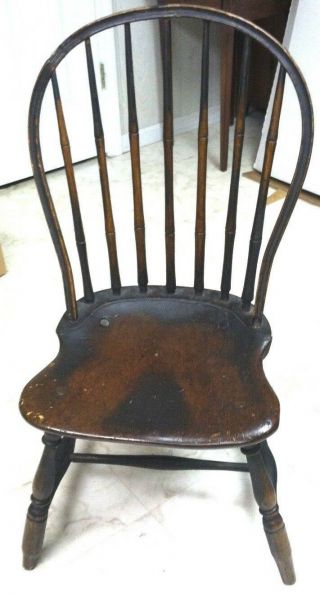 Museum Qual Antique C.  1780 18th Century Rhode Island Windsor Chair Old Surface