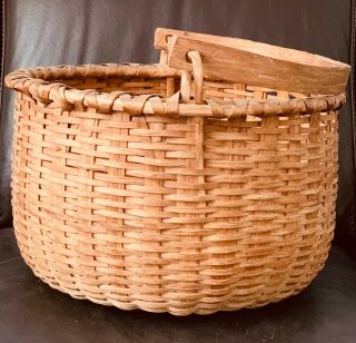 Fine 19th - Early 20th C.  Swing Handled Taghkanic/taconic/bushwacker Basket 2aafa