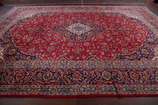 Vintage Traditional Floral Oriental Area Rug Hand - Knotted Wool Red Carpet 10x13