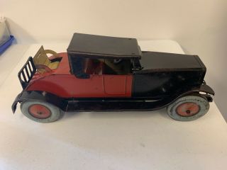 Vintage 1920 ' s J.  Chein Tin Roadster with Rumble Seat and Paint 3